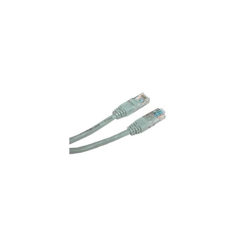 Síťový LAN kábel UTP patchcord, Cat.5e, RJ45 samec - RJ45 samec, 2 m, netienený, šedý, Logo LOGO bag