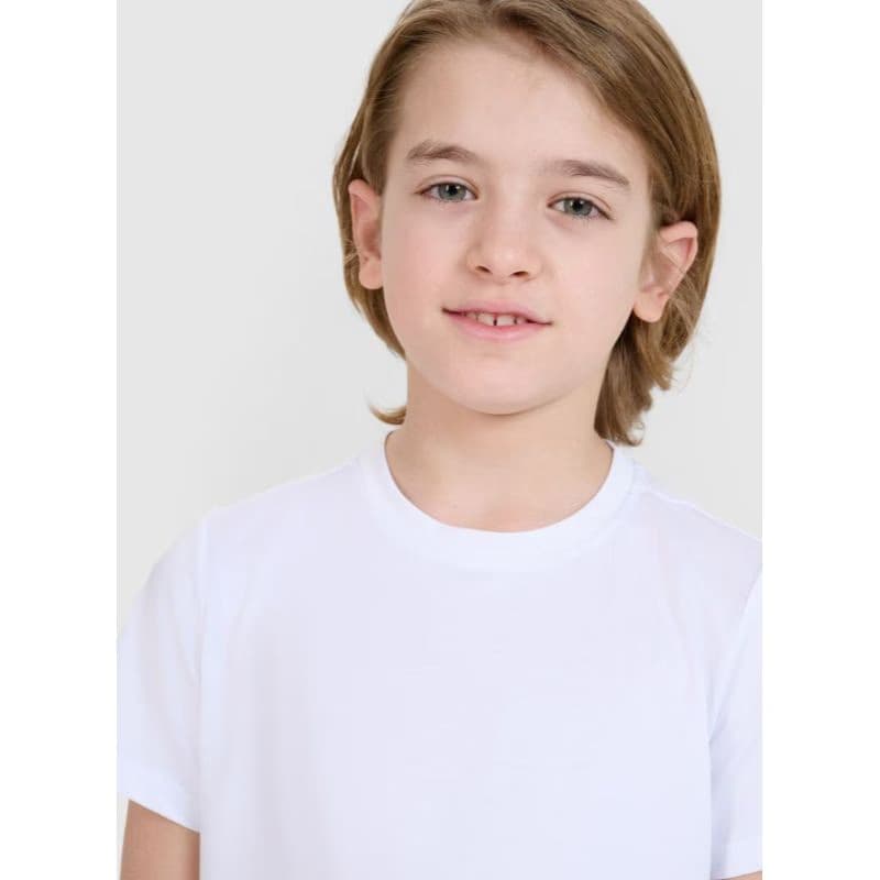 Chlapčenské tréningové tričko s krátkym rukávom 4F JUNIOR TSHIRT FNK M1438-10S-WHITE 2