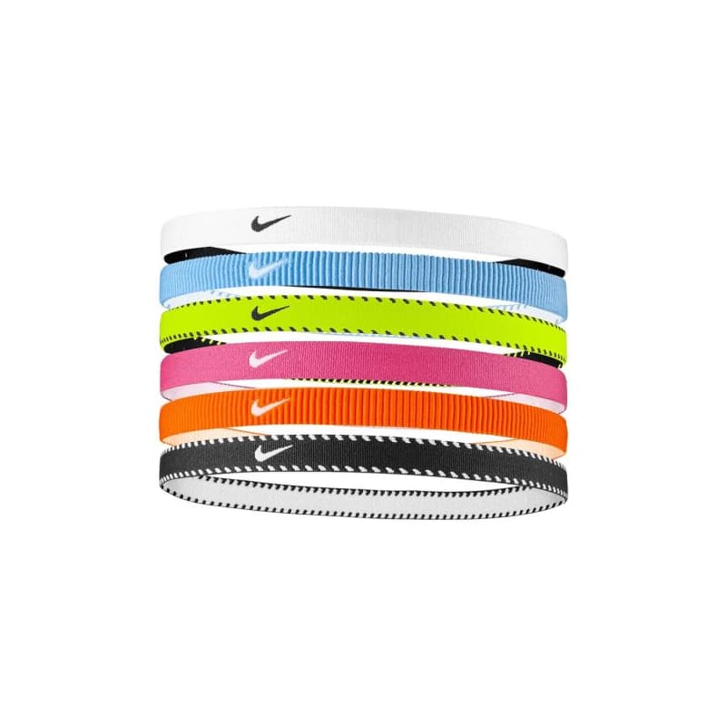 Čelenka NIKE FLEX CLASSIC HEADBANDS 6PK VOLT VIVID PINK WHITE