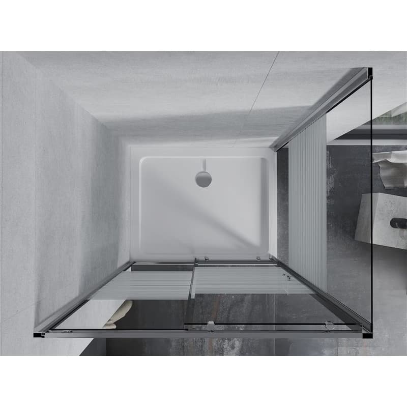 MEXEN/S - Apia Sprchovací kút 120x100, transparent/dekor, chróm + vanička so sifónom 840-120-100-01-20-4010 6
