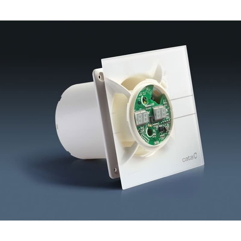 CATA - E-120 GBTH kúpeľňový ventilátor axiálny s automatom, 6W/11W, potrubie 120 čierna 00901602 3
