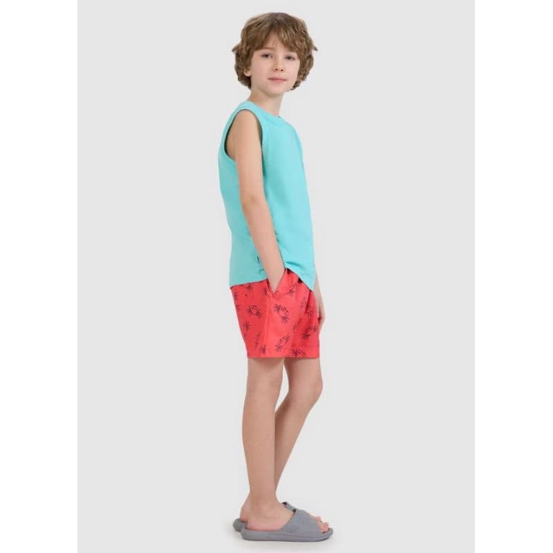 Chlapčenské plavky 4F JUNIOR BOARD SHORTS M121-63A-CORAL ALLOVER 3