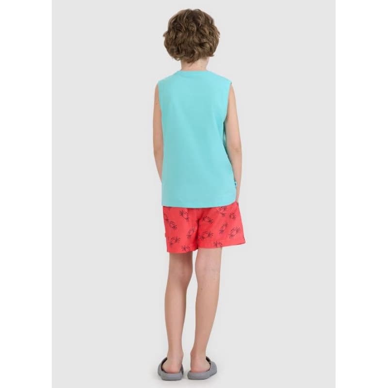 Chlapčenské plavky 4F JUNIOR BOARD SHORTS M121-63A-CORAL ALLOVER 4