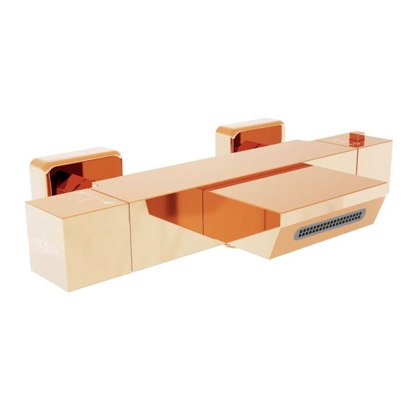 MEXEN - Termostatická vaňová batéria Cube, ružové zlato 77360-60