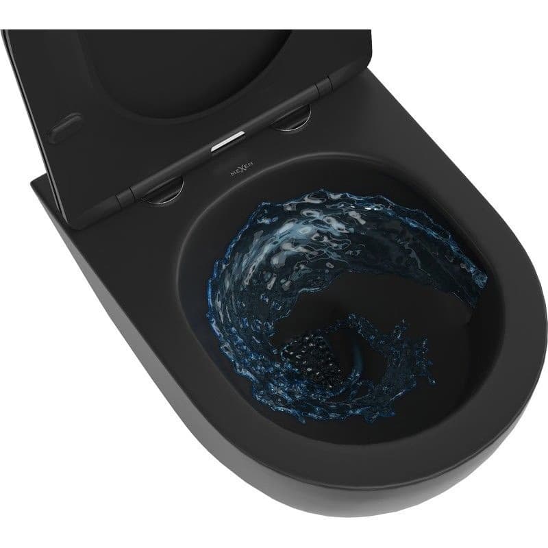 MEXEN - Lena Závesná WC misa Rimless Tornado, čierna mat 3322XX85T 3