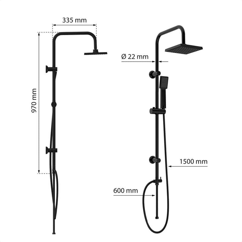 Eisl Eisl - Sprchový set bez batérie EASY ENERGY, čierna DX12004BL DX12004BL 5