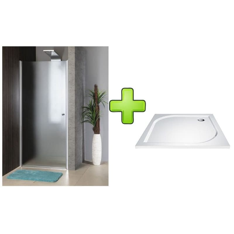 AQUALINE - PILOT otočné sprchové dvere 900mm+vanička PT090-SET1