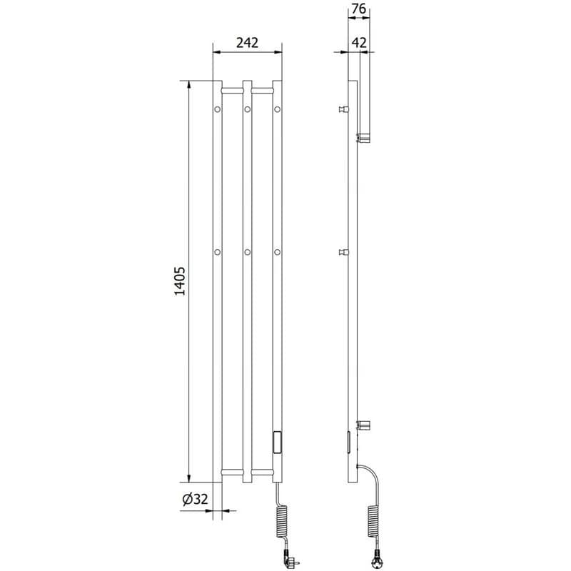 Mexen Pino W301-1405-242-00-70 1405 mm x 242 mm čierny 3