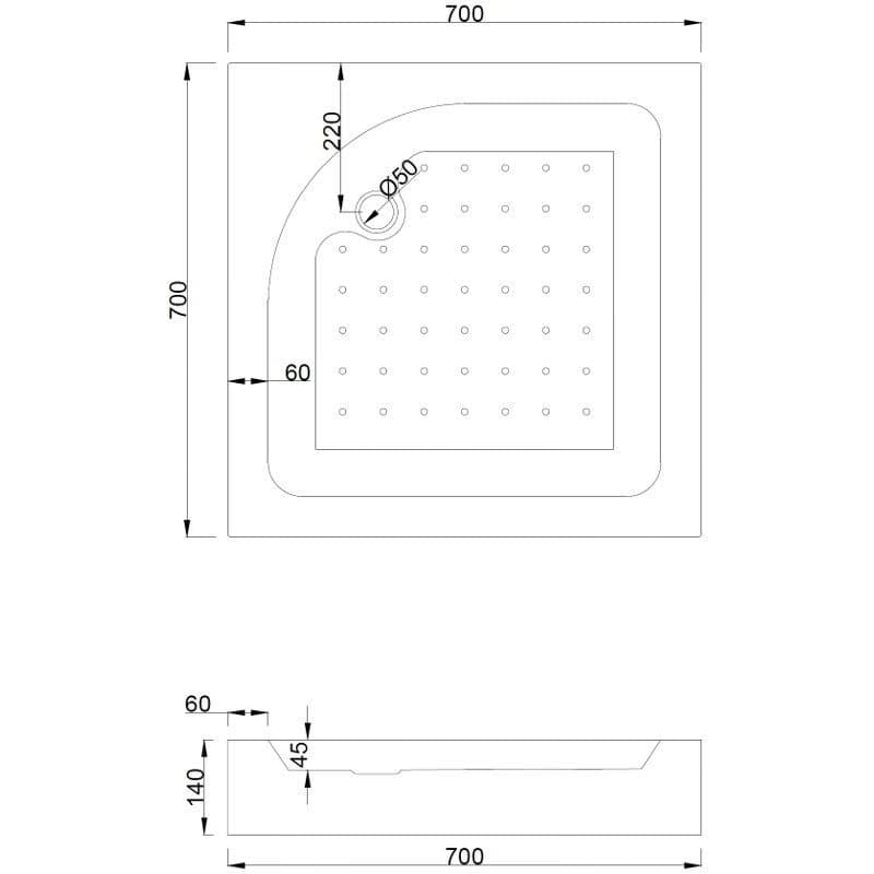 MEXEN/S - Rio štvorcový sprchovací kút 70 x 70, dekor, chróm + vanička Rio 860-070-070-01-20-4510 6