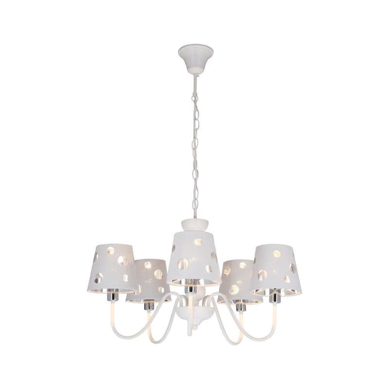 Biely luster závesná lampa 5xE14 Batley Ledea 3