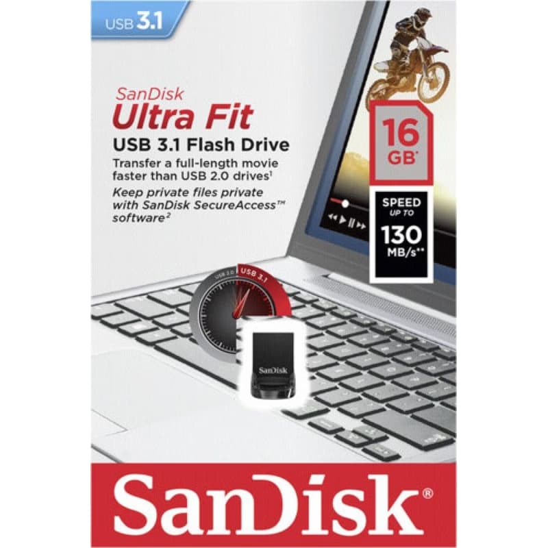 SanDisk Flash Disk 64GB Cruzer Ultra Fit, USB 3.1 4