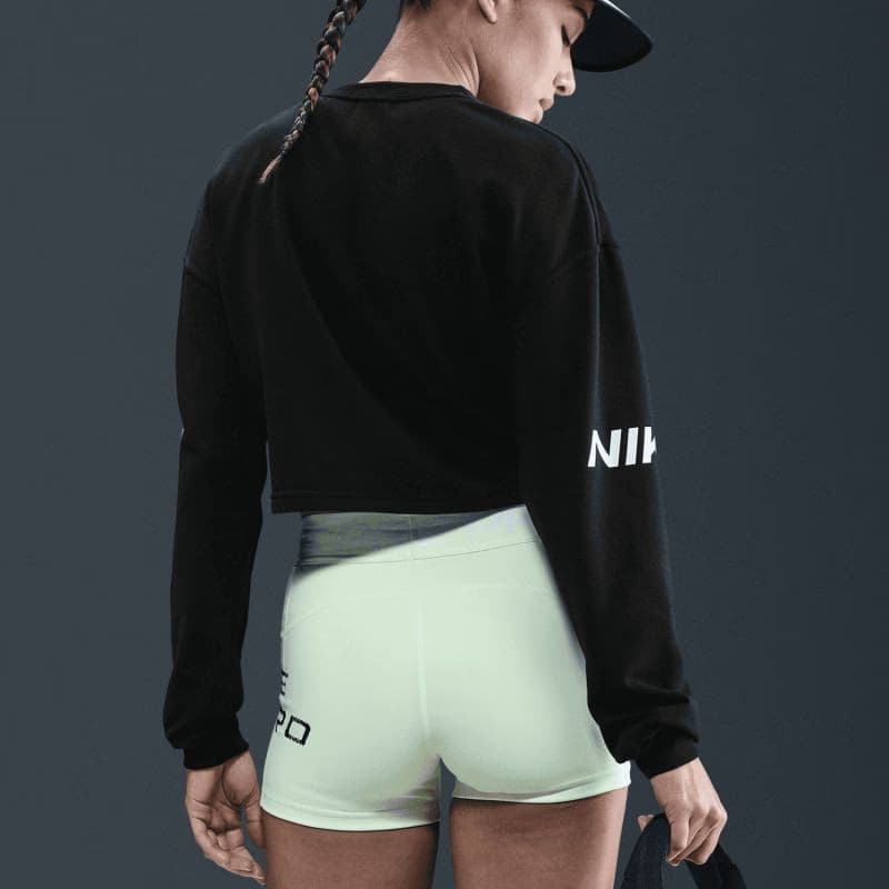Dámska mikina NIKE PRO W NP DF FLC CREW TT GRX BLACK WHITE WHITE 6