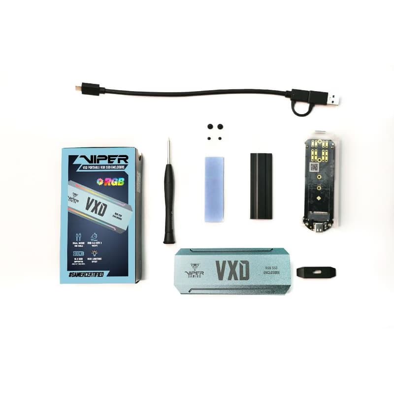 Patriot VXD externý box USB 3.2 M.2 NVMe SSD RGB 3