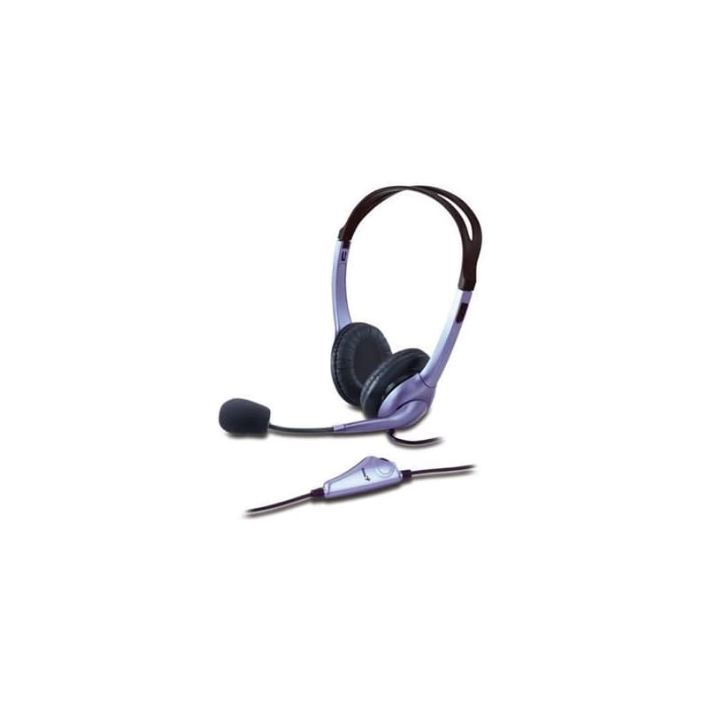 Genius HS-04S Headset, drôtový, náhlavný, mikrofón, 3,5 mm singlejack, čierno-strieborný