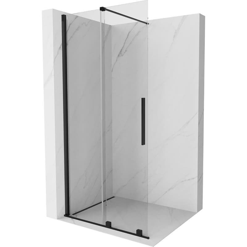 MEXEN/S - Velár posuvné sprchové dvere Walk-in 80, transparent, čierna 871-080-000-03-70