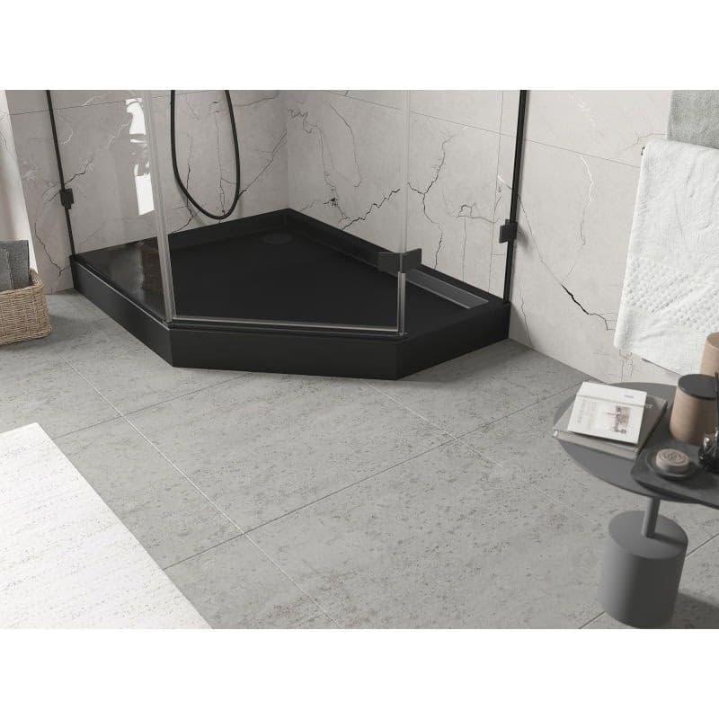 MEXEN - Flow+ päťboká sprchová vanička ľavá 90 x 80, čierna mat 46P708090LH 5