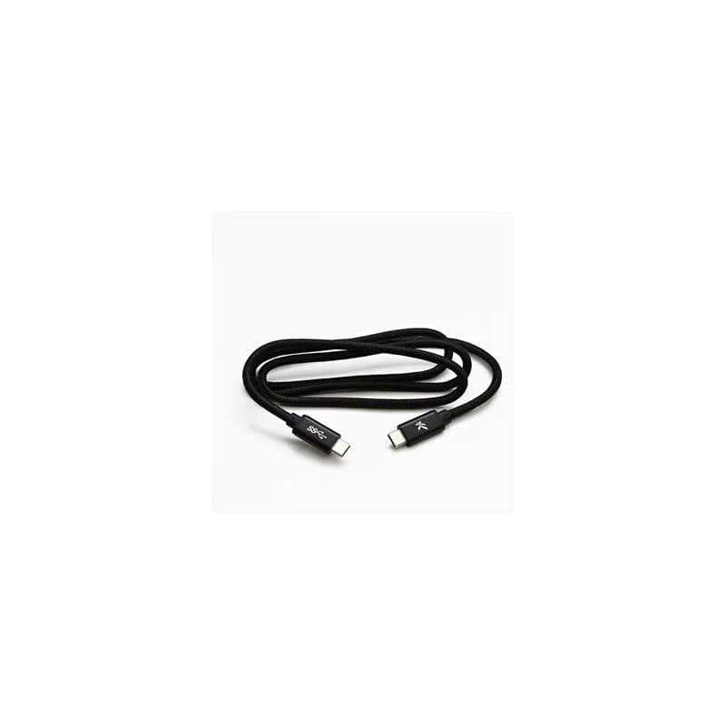 Logo USB kábel (3.2 gen 1), USB C samec - USB C samec, 2m, 5 Gb/s, 5V/3A, čierny, box, nylonové opletenie, hliníkový kryt konektora, 2