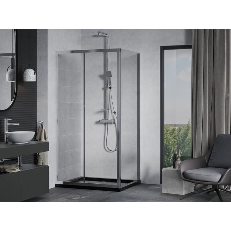 MEXEN/S - Apia Sprchovací kút 110x80, transparent, chróm + vanička so sifónom 840-110-080-01-00-4070 2