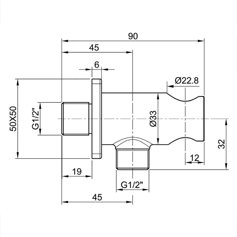 SAPHO - MINIMAL držiak sprchy guľatý, pevný, s výpusťou, nerez mat MI035 2