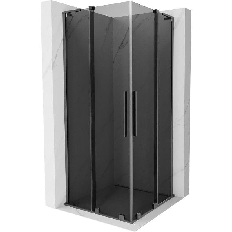 MEXEN/S - Velar L Duo sprchovací kút, posuvné dvere 100 x 100, grafit, grafit metal 871-100-100-02-43-95