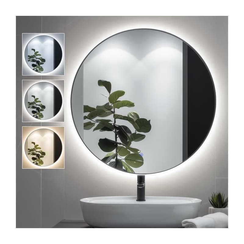 Brilagi - LED kúpeľňové zrkadlo VENA BLACK LED/26W/230V 80 cm IP44 CRI 90 stmievateľné + CCT FG-CY36-A01-8080-BLK
