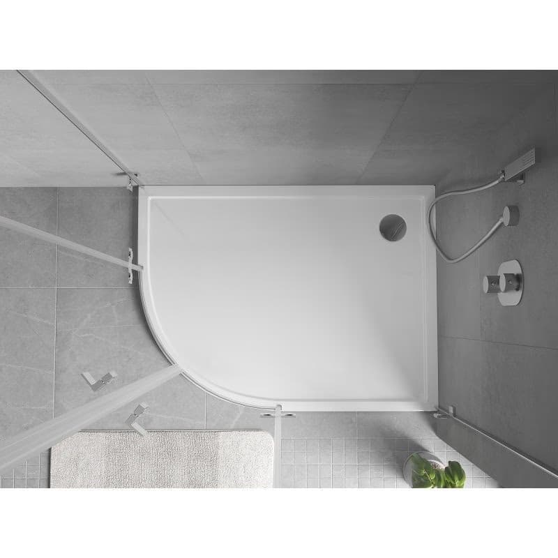 MEXEN - Flow Sprchová vanička štvrťkruh asymetrická slim pravá 100 x 80, biela lesk 46Q108010R 4