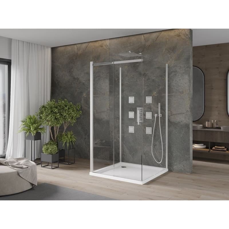 MEXEN/S - OMEGA sprchovací kút 3-stenný 100x100, transparent, chróm + vanička vrátane sifónu 825-100-100-01-00-3s-4010 2