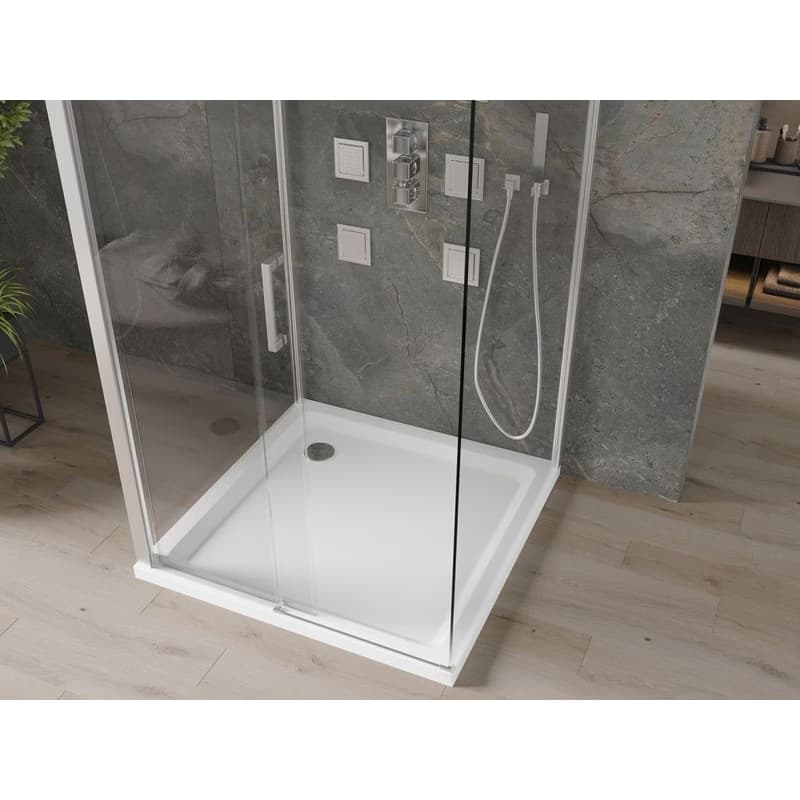 MEXEN/S - OMEGA sprchovací kút 3-stenný 100x100, transparent, chróm + vanička vrátane sifónu 825-100-100-01-00-3s-4010 5