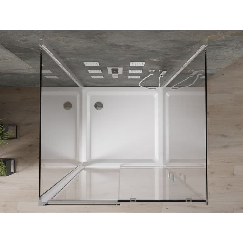 MEXEN/S - OMEGA sprchovací kút 3-stenný 100x100, transparent, chróm + vanička vrátane sifónu 825-100-100-01-00-3s-4010 6