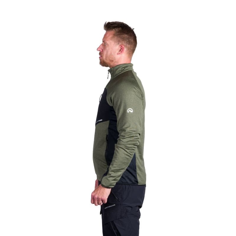 Pánska turistická mikina so zipsom NORTHFINDER PRIMO-409greenblack 2
