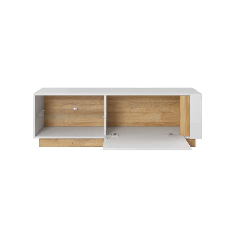 ArtLas RTV stolík ARTENS 138 s LED | dub grandson/biely lesk 4