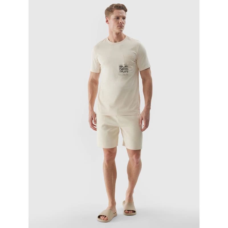 Pánske tričko s krátkym rukávom 4F TSHIRT-4FWSS24TTSHM1284-83S-BEIGE 4