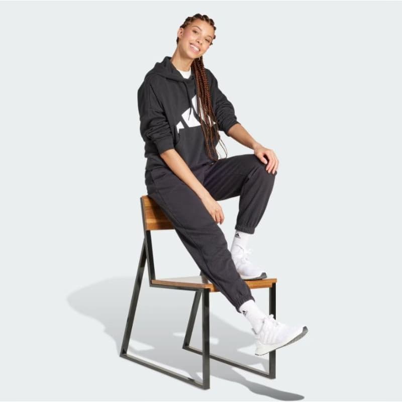 Dámska mikina s kapucňou ADIDAS W BL FT HD BLACK WHITE 4