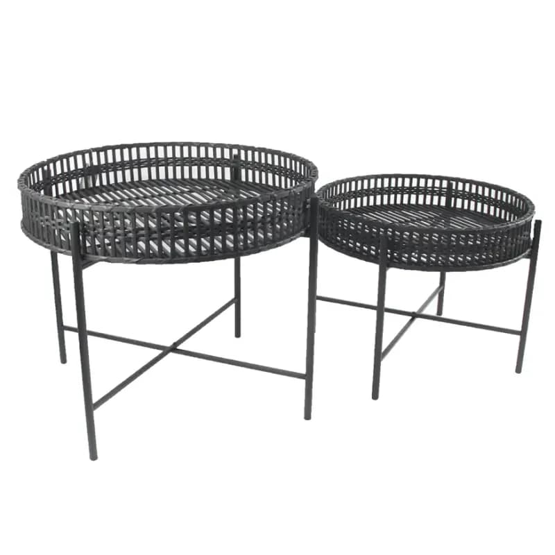 Súprava stolíkov BOHO BAMBOO 60 čierna