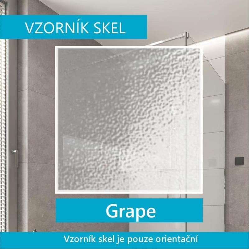 MEREO Mereo Sprchový set z Kory Lite, štvrťkruh, 90 cm, biely ALU, sklo Grape a nízké SMC vaničky CK35121ZN 5
