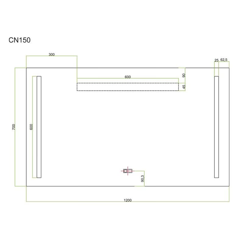 Mereo Zrkadlo 120x70 cm s LED osvetlením a odhmlievaním CN150 4