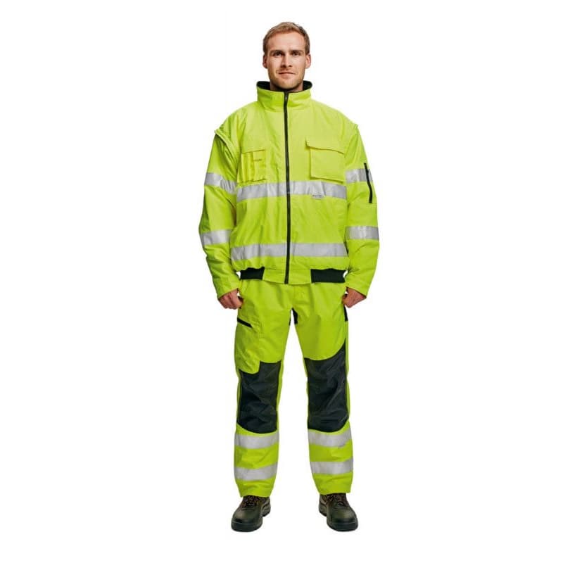 CLOVELLY pilot bunda HV oranž./navy XS