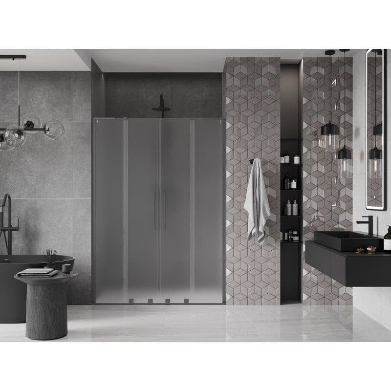 MEXEN/S - Velar L Duo posuvné sprchové dvere 150, dekor, grafit metal 871-150-003-32-95 3