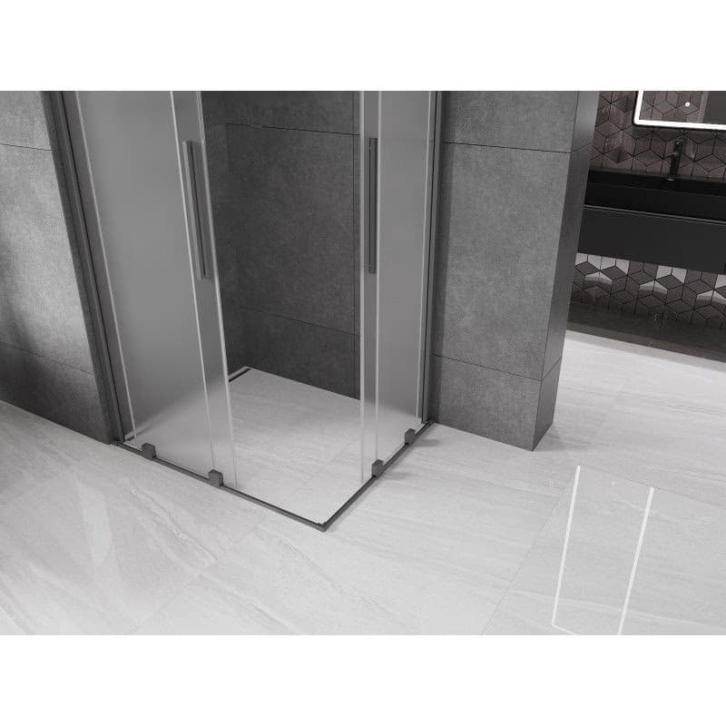 MEXEN/S - Velar Duo sprchovací kút, posuvné dvere 90 x 80, dekor, grafit metal 871-090-080-32-95 2