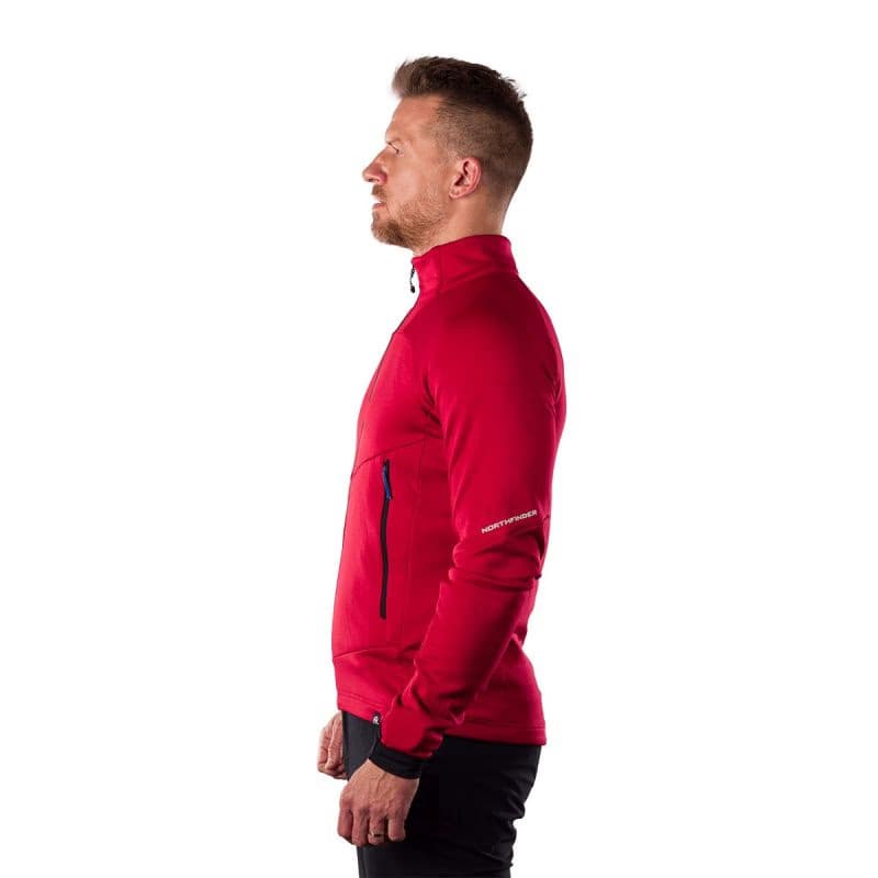 Pánska turistická flisová mikina so zipsom NORTHFINDER JACINTO-360red 3