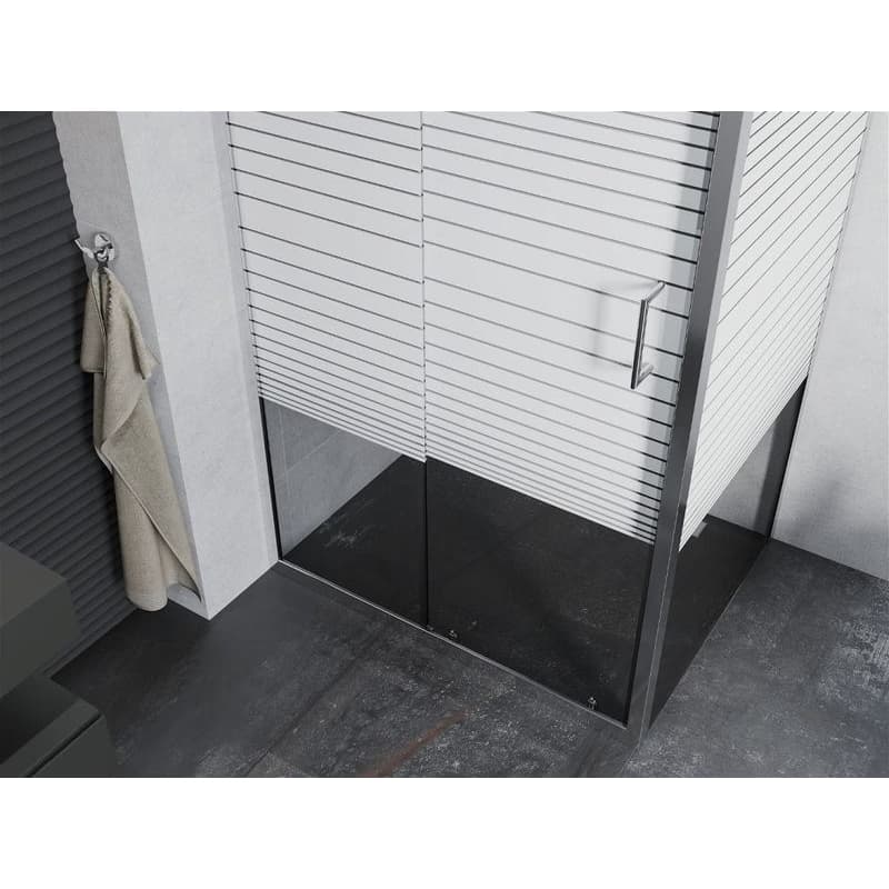 MEXEN/S - APIA sprchovací kút 110x100, dekor - pruhy, chróm 840-110-100-01-20 4