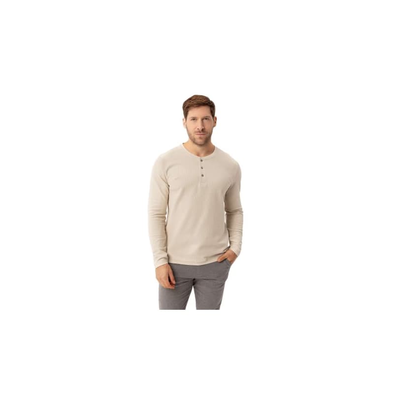 Pánske tričko s dlhým rukávom VOLCANO L-ONYX-CREAM