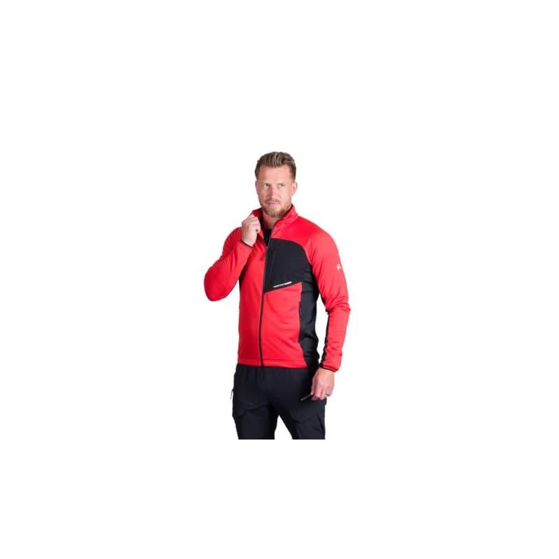 Pánska turistická mikina so zipsom NORTHFINDER PRIMO-361redblack