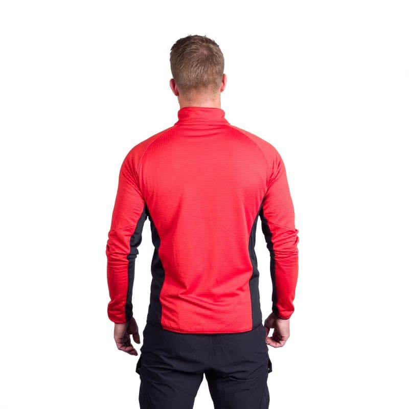 Pánska turistická mikina so zipsom NORTHFINDER PRIMO-361redblack 3