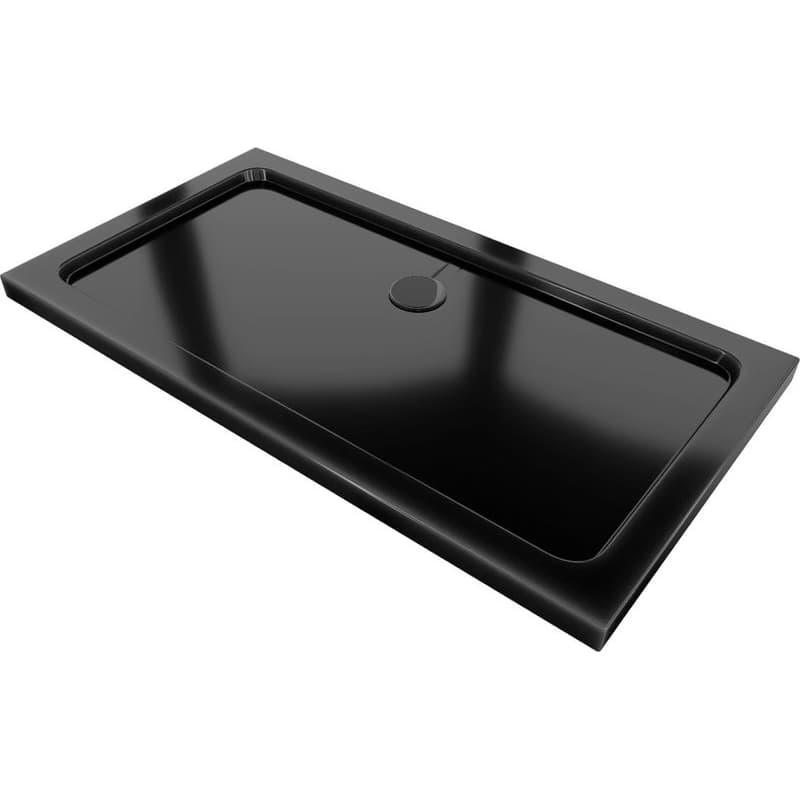 MEXEN/S - Flat sprchová vanička obdĺžniková slim 120 x 70, čierna + čierny sifón 40707012B
