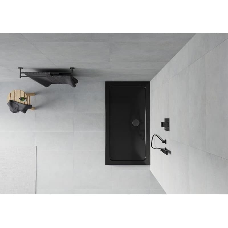 MEXEN/S - Flat sprchová vanička obdĺžniková slim 120 x 70, čierna + čierny sifón 40707012B 3