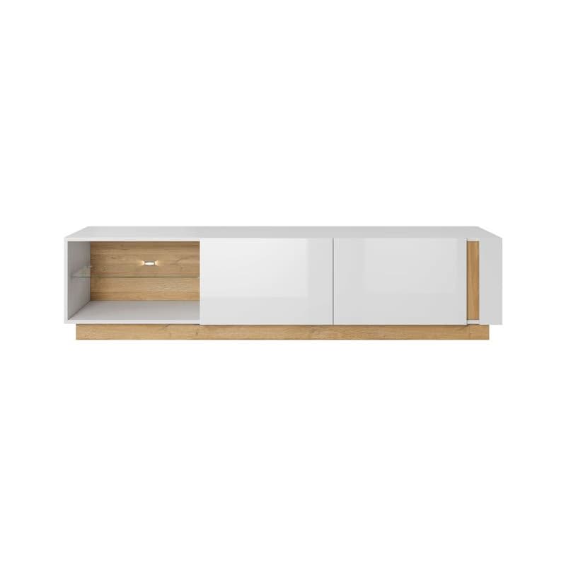 ArtLas TV stolík ARTENS 187 s LED | dub grandson/biely lesk 3
