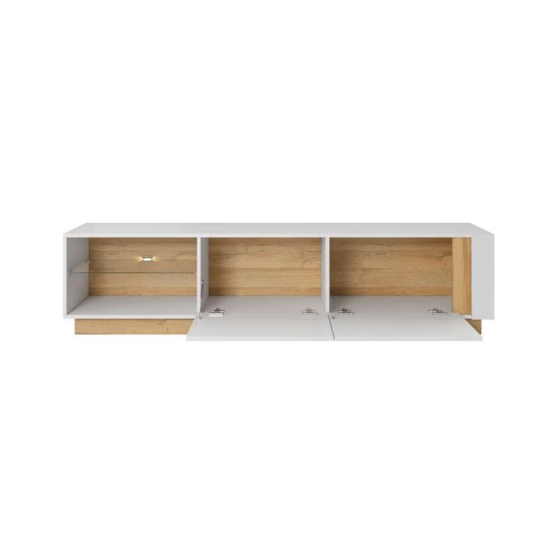 ArtLas TV stolík ARTENS 187 s LED | dub grandson/biely lesk 4