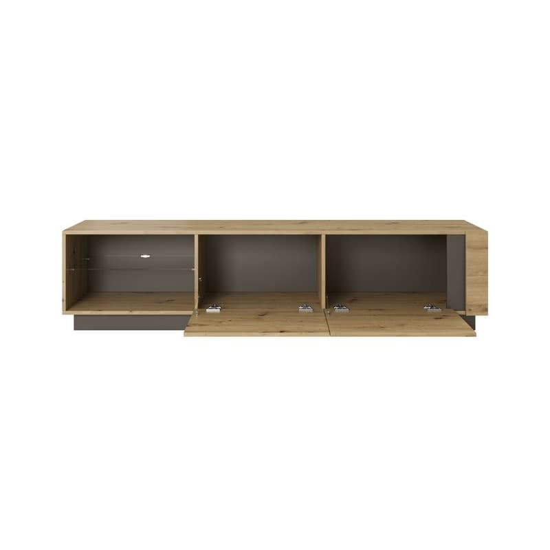 ArtLas TV stolík ARTENS 187 s LED | dub grandson/biely lesk 6