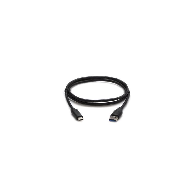 USB kábel (3.2 gen 2), USB A samec - USB C samec, 1m, 10 Gb/s, 5V/3A, čierny, DOPRODEJ 2
